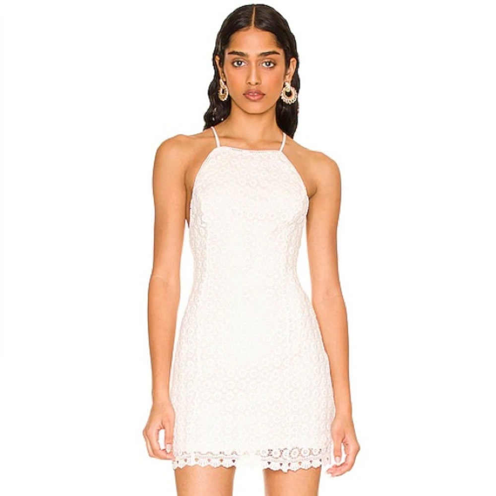 hansen + gretel white marisa dress in daisy lace